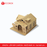  EFK07N - Nhà giấy lắp ráp bằng carton - Mẫu 14 - 16x14x9 cm 