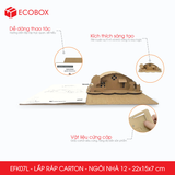  EFK07L - Nhà giấy lắp ráp bằng carton - Mẫu 12 - 22x15x7 cm 