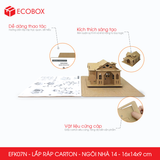  EFK07N - Nhà giấy lắp ráp bằng carton - Mẫu 14 - 16x14x9 cm 
