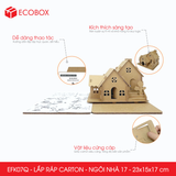  EFK07Q - Nhà giấy lắp ráp bằng carton - Mẫu 17 - 23x15x17 cm 