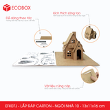  EFK07J - Nhà giấy lắp ráp bằng carton - Mẫu 10 - 13x11x16 cm 