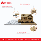  EFK07R - Nhà giấy lắp ráp bằng carton - Mẫu 18 - 25x18x13 cm 