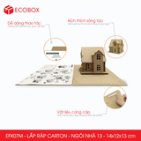  EFK07M - Nhà giấy lắp ráp bằng carton - Mẫu 13 - 14x12x13 cm 