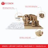  EFK07K - Nhà giấy lắp ráp bằng carton - Mẫu 11 - 23x20x15 cm 