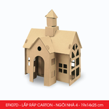  EFK07D - Nhà giấy lắp ráp bằng carton - Mẫu 4 - 19x14x25 cm 