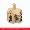  EFK07D - Nhà giấy lắp ráp bằng carton - Mẫu 4 - 19x14x25 cm 