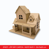  EFK07I - Nhà giấy lắp ráp bằng carton - Mẫu 9 - 23x15x20 cm 