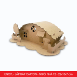  EFK07L - Nhà giấy lắp ráp bằng carton - Mẫu 12 - 22x15x7 cm 