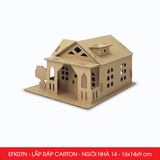  EFK07N - Nhà giấy lắp ráp bằng carton - Mẫu 14 - 16x14x9 cm 