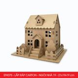  EFK07S - Nhà giấy lắp ráp bằng carton - Mẫu 19 - 21x19x19 cm 