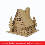  EFK07T - Nhà giấy lắp ráp bằng carton - Mẫu 20 - 19x21x19 cm 