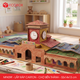  EFK09F - Mô hình lắp ráp bằng carton - Chợ Bến Thành - 32x14x13 cm 