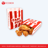  EFT21K - Combo 100 túi giấy đựng fastfood - Trắng - In đỏ - "FASTFOOD" - 20x13.5x5.5 cm 