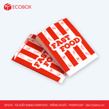  EFT21K - Combo 100 túi giấy đựng fastfood - Trắng - In đỏ - "FASTFOOD" - 20x13.5x5.5 cm 
