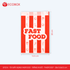  EFT21K - Combo 100 túi giấy đựng fastfood - Trắng - In đỏ - "FASTFOOD" - 20x13.5x5.5 cm 