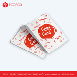  EFT21L - Combo 100 túi giấy đựng fastfood - Trắng - In đỏ - "Fastfood delicious" - 20x13.5x5.5 cm 