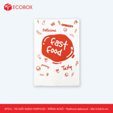  EFT21L - Combo 100 túi giấy đựng fastfood - Trắng - In đỏ - "Fastfood delicious" - 20x13.5x5.5 cm 
