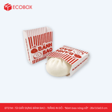  EFT21M - Combo 100 túi giấy đựng bánh bao - Trắng - In đỏ - "Bánh bao nóng hổi" - 20x13.5x5.5 cm 