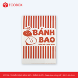  EFT21M - Combo 100 túi giấy đựng bánh bao - Trắng - In đỏ - "Bánh bao nóng hổi" - 20x13.5x5.5 cm 