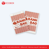  EFT21M - Combo 100 túi giấy đựng bánh bao - Trắng - In đỏ - "Bánh bao nóng hổi" - 20x13.5x5.5 cm 