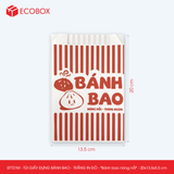  EFT21M - Combo 100 túi giấy đựng bánh bao - Trắng - In đỏ - "Bánh bao nóng hổi" - 20x13.5x5.5 cm 