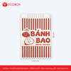  EFT21M - Combo 100 túi giấy đựng bánh bao - Trắng - In đỏ - "Bánh bao nóng hổi" - 20x13.5x5.5 cm 