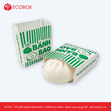  EFT21N - Combo 100 túi giấy đựng bánh bao - Trắng - In xanh - "Bánh bao nóng hổi" -  20x13.5x5.5 cm 