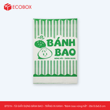  EFT21N - Combo 100 túi giấy đựng bánh bao - Trắng - In xanh - "Bánh bao nóng hổi" -  20x13.5x5.5 cm 