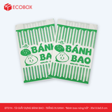  EFT21N - Combo 100 túi giấy đựng bánh bao - Trắng - In xanh - "Bánh bao nóng hổi" -  20x13.5x5.5 cm 