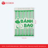  EFT21N - Combo 100 túi giấy đựng bánh bao - Trắng - In xanh - "Bánh bao nóng hổi" -  20x13.5x5.5 cm 