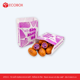  EFT21O - Combo 100 túi giấy đựng khoai mỡ - Trắng - In tím - "Bánh khoai mỡ đặc biệt" - 20x13.5x5.5 cm 