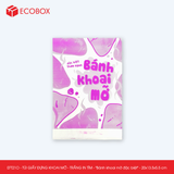  EFT21O - Combo 100 túi giấy đựng khoai mỡ - Trắng - In tím - "Bánh khoai mỡ đặc biệt" - 20x13.5x5.5 cm 