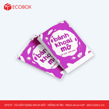  EFT21P - Combo 100 túi giấy đựng khoai mỡ - Trắng - In tím - "Bánh khoai mỡ" - 20x13.5x5.5 cm 