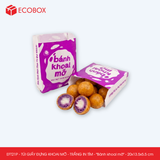  EFT21P - Combo 100 túi giấy đựng khoai mỡ - Trắng - In tím - "Bánh khoai mỡ" - 20x13.5x5.5 cm 