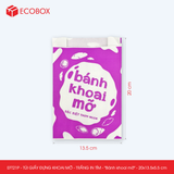  EFT21P - Combo 100 túi giấy đựng khoai mỡ - Trắng - In tím - "Bánh khoai mỡ" - 20x13.5x5.5 cm 