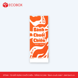  EFT24A - Combo 100 túi giấy đựng chuối chiên - Trắng - In cam - "Bánh chuối chiên" - 24x9.5x4.5 cm 