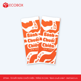  EFT24A - Combo 100 túi giấy đựng chuối chiên - Trắng - In cam - "Bánh chuối chiên" - 24x9.5x4.5 cm 