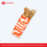  EFT24A - Combo 100 túi giấy đựng chuối chiên - Trắng - In cam - "Bánh chuối chiên" - 24x9.5x4.5 cm 