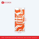  EFT24A - Combo 100 túi giấy đựng chuối chiên - Trắng - In cam - "Bánh chuối chiên" - 24x9.5x4.5 cm 