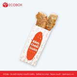  EFT24B - Combo 100 túi giấy đựng chuối chiên - Trắng - In cam - "Bánh chuối" - 24x9.5x4.5 cm 