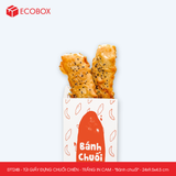  EFT24B - Combo 100 túi giấy đựng chuối chiên - Trắng - In cam - "Bánh chuối" - 24x9.5x4.5 cm 