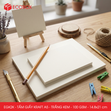 EGK2K - Combo 100 tấm giấy Kraft - Khổ A5 - Trắng kem - 21x14.8 cm 