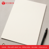  EGK3K - Combo 100 tấm giấy Kraft - Khổ A6 - Trắng kem - 10.5x14.8 cm 