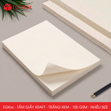  EGKxx - Combo 100 tấm giấy Kraft - Trắng kem - Nhiều size 