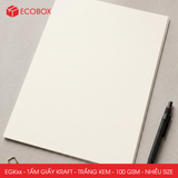  EGKxx - Combo 100 tấm giấy Kraft - Trắng kem - Nhiều size 