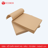  ES06 - Sổ giấy Kraft A5 - Nâu - 14.8x21 cm 
