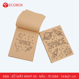  ES06 - Sổ giấy Kraft A5 - Nâu - 14.8x21 cm 