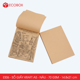  ES06 - Sổ giấy Kraft A5 - Nâu - 14.8x21 cm 