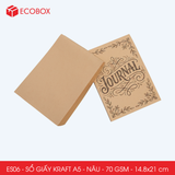  ES06 - Sổ giấy Kraft A5 - Nâu - 14.8x21 cm 