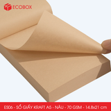 ES06 - Sổ giấy Kraft A5 - Nâu - 14.8x21 cm 
